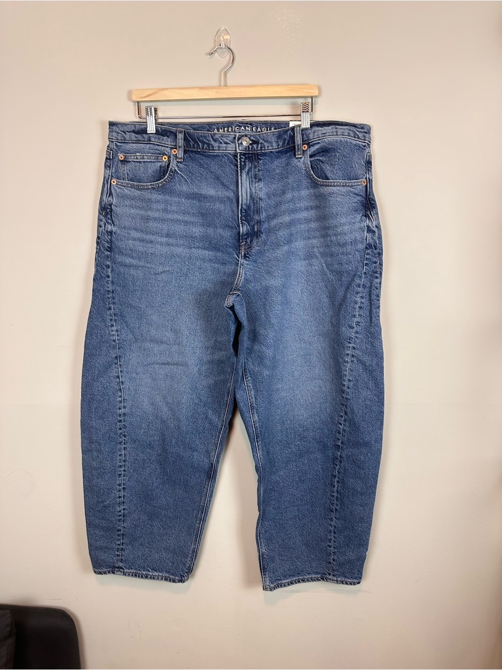American Eagle Stretch Barrel Jeans Tinted Medium Stretch Size 18 (34W) - Picture 5 of 16